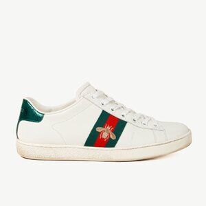Gucci Ace Bee Womens White Leather Sneaker